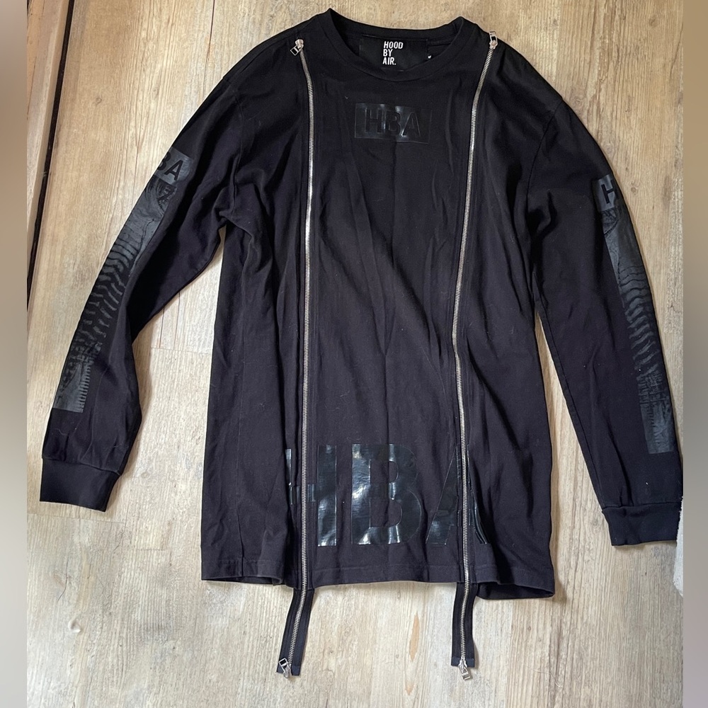 Hood by air xl skeleton shirt with zippers